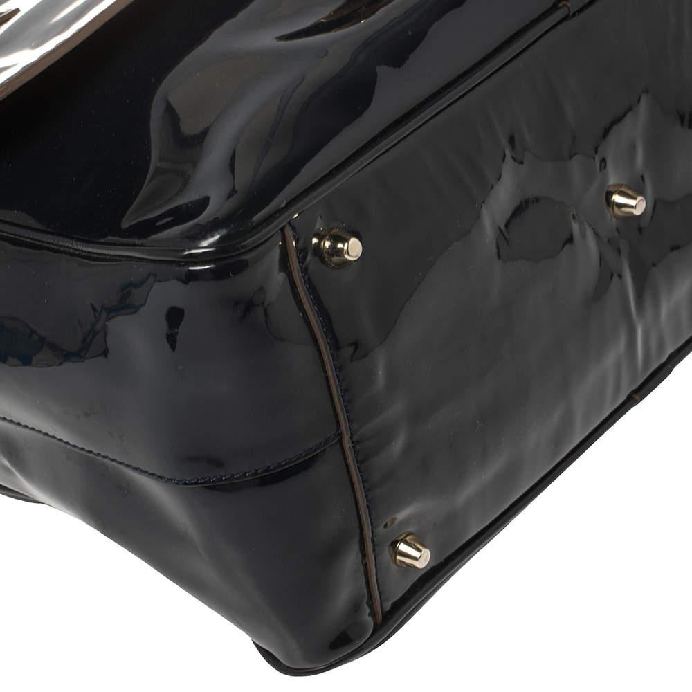 Anya Hindmarch Navy Blue Patent Leather Carker Satchel 4