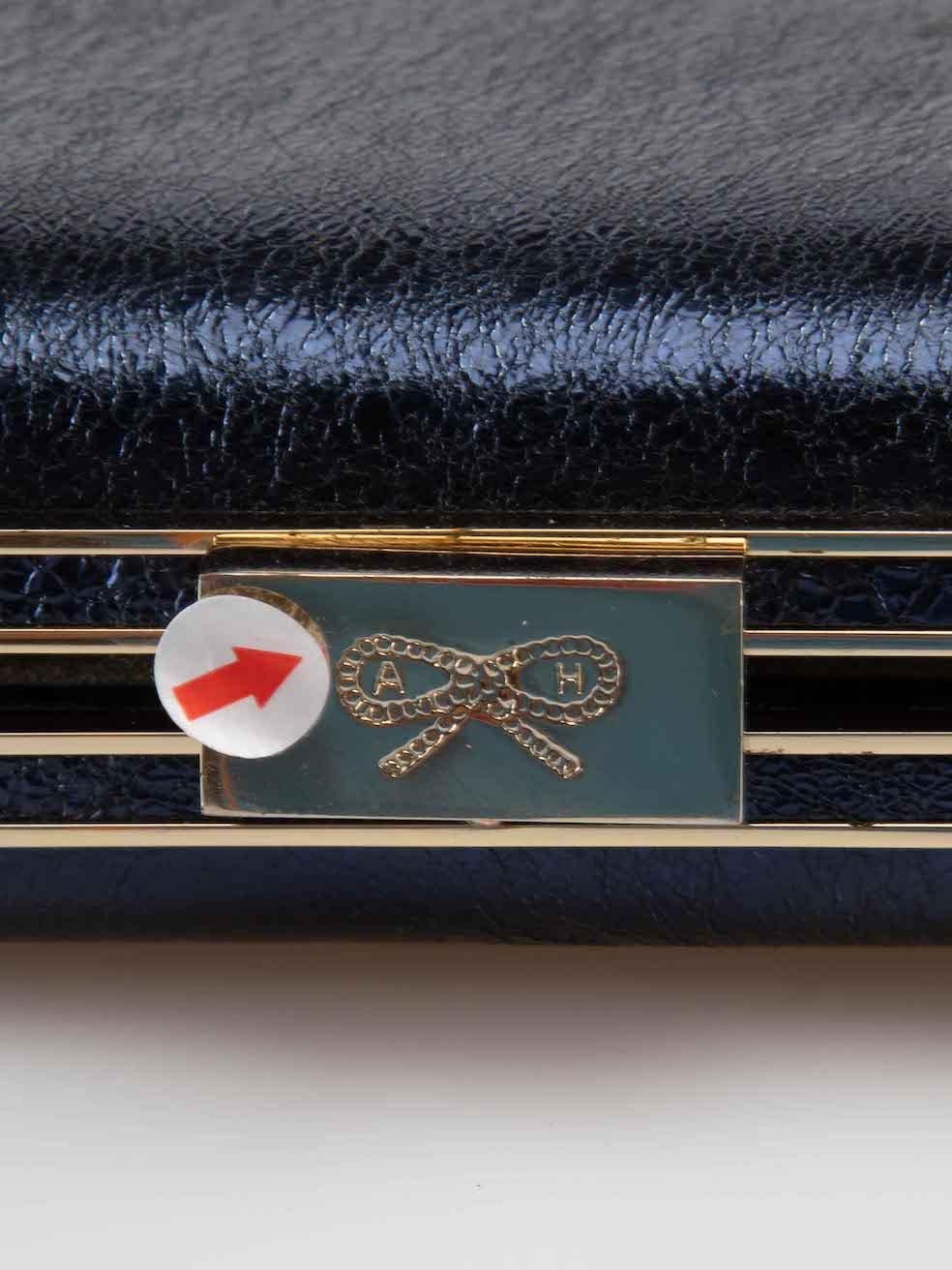 Anya Hindmarch Navy Marano Music Box Clutch 1