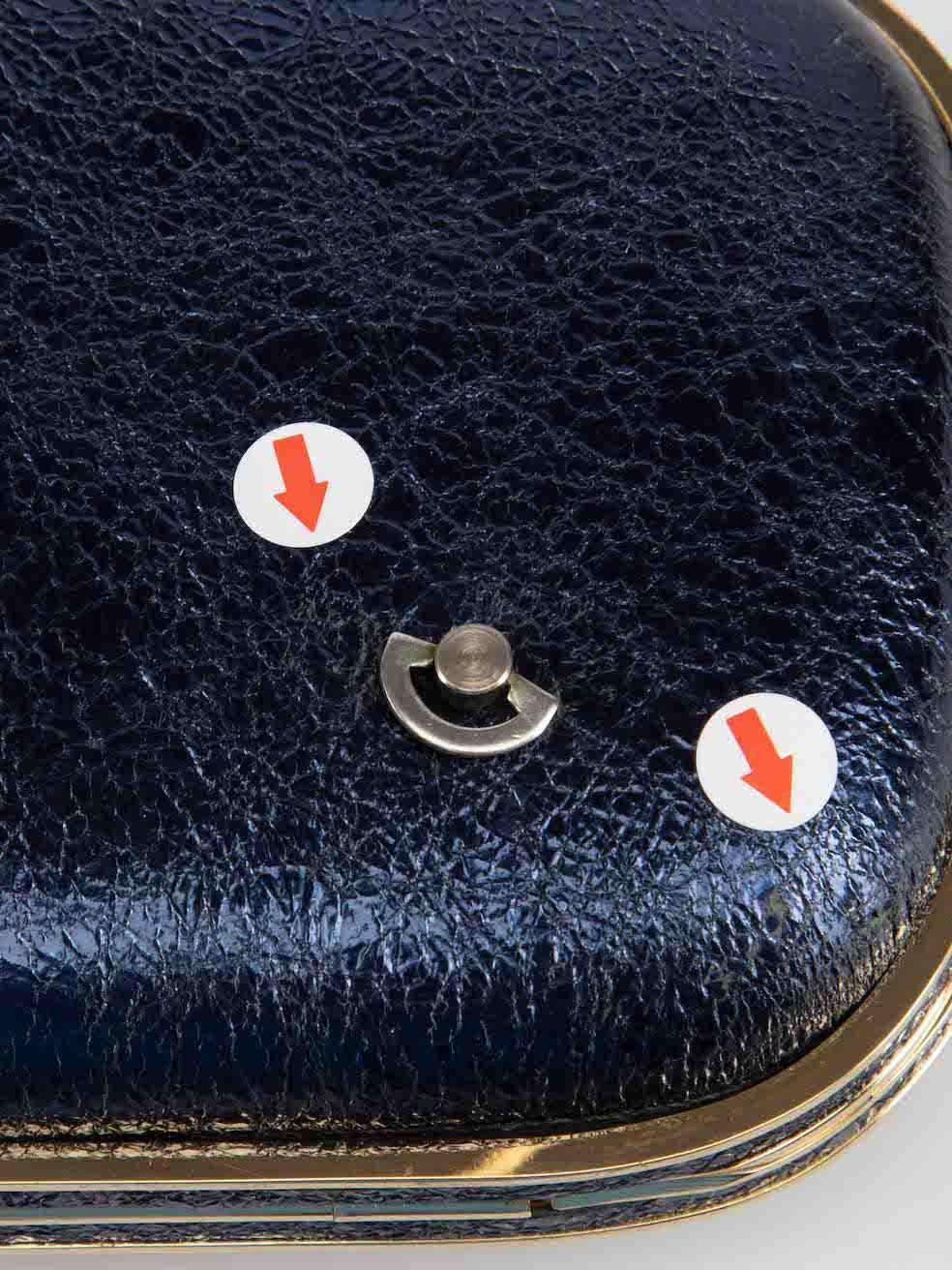 Anya Hindmarch Navy Marano Music Box Clutch 3