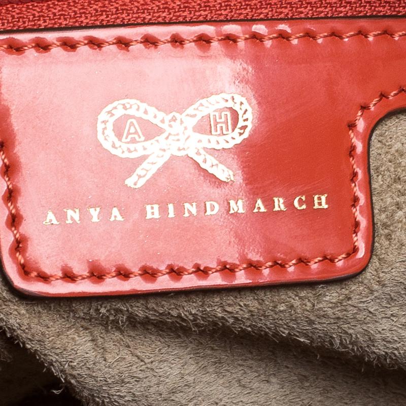 Anya Hindmarch Orange Patent Leather Shoulder Bag 6