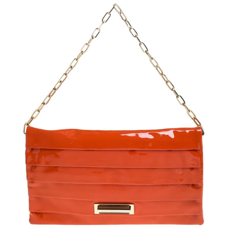 Anya Hindmarch Orange Patent Leather Shoulder Bag