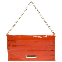 Used Anya Hindmarch Orange Patent Leather Shoulder Bag
