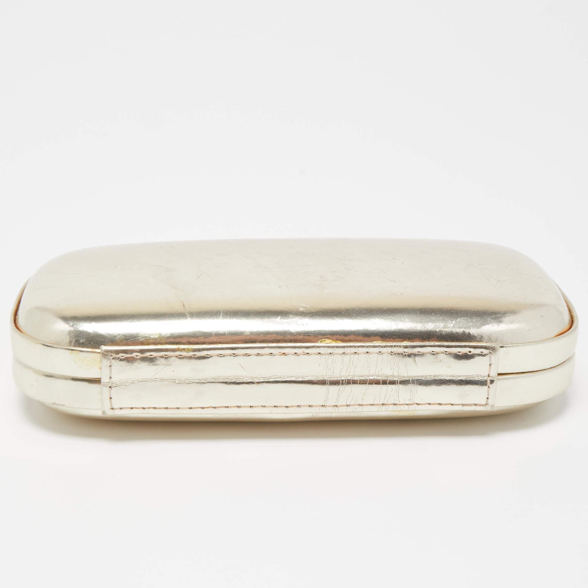 Anya Hindmarch Pale Gold Leather Marano Clutch 3