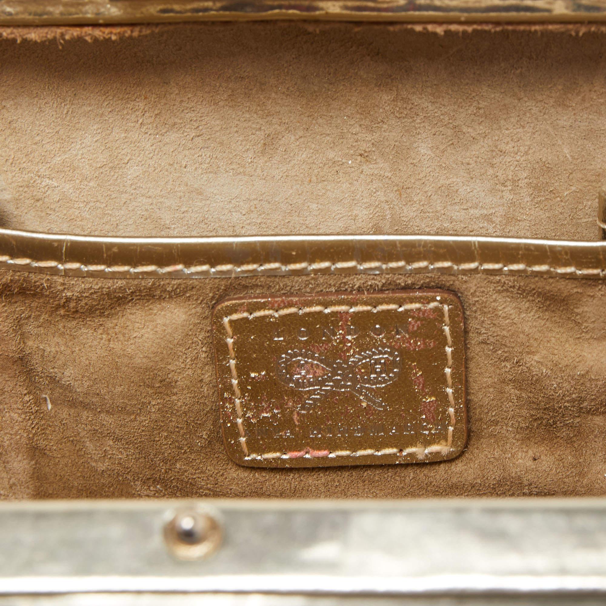 Anya Hindmarch Pale Gold Leather Marano Clutch 5