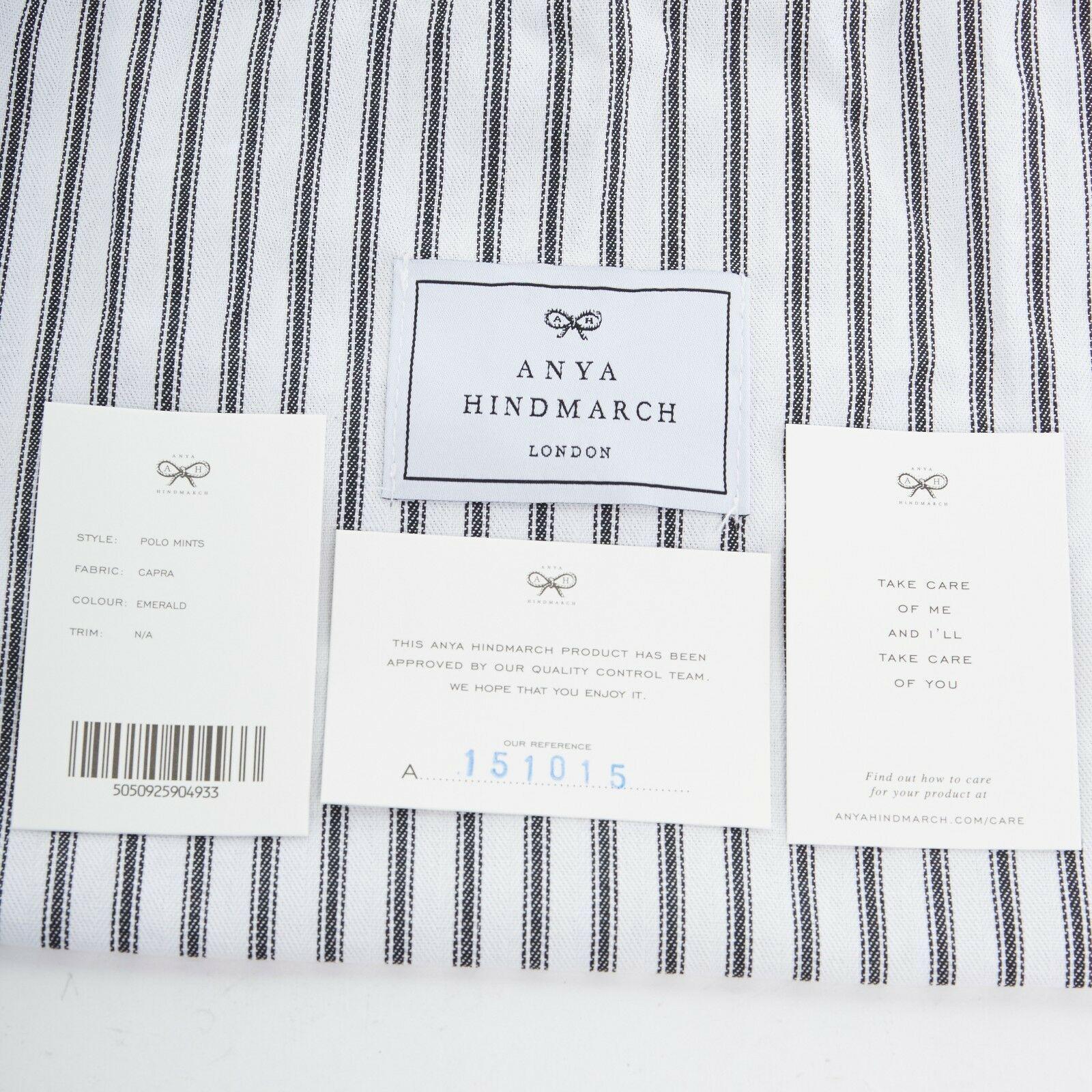 ANYA HINDMARCH Polo blue green silver leather dual zip wristlet clutch bag 3