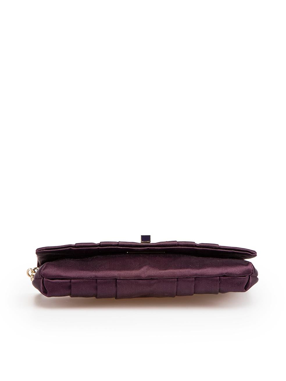 Women's Anya Hindmarch Purple Pleated Satin Clutch For Sale