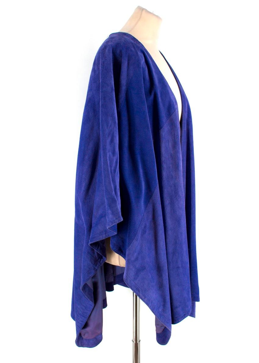 Anya Hindmarch Purple Suede Cape One Size In Good Condition For Sale In London, GB
