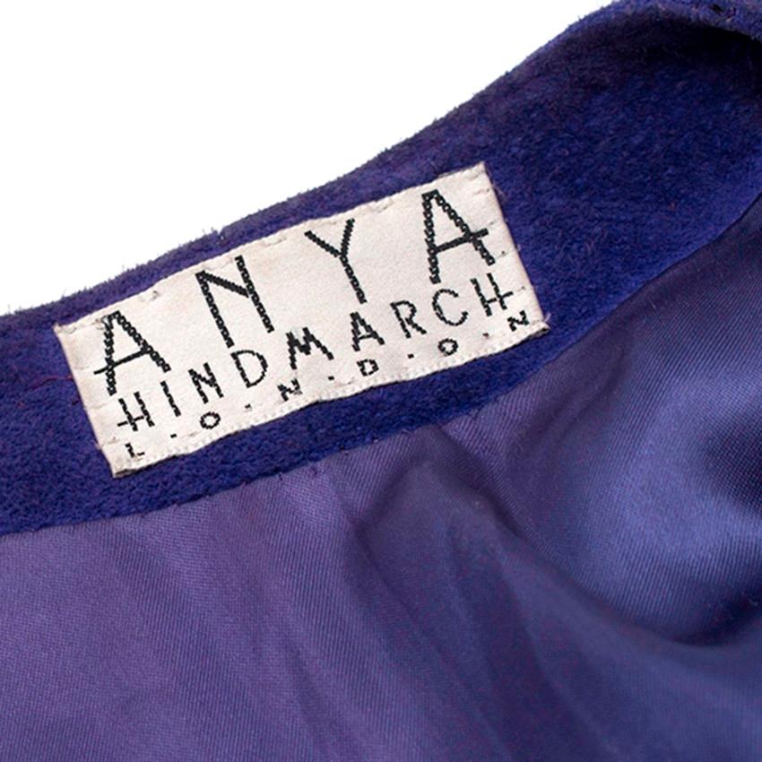 Anya Hindmarch Purple Suede Cape One Size For Sale 1