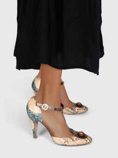 Anya Hindmarch Tacchi a T in pelle di pitone taglia IT 40