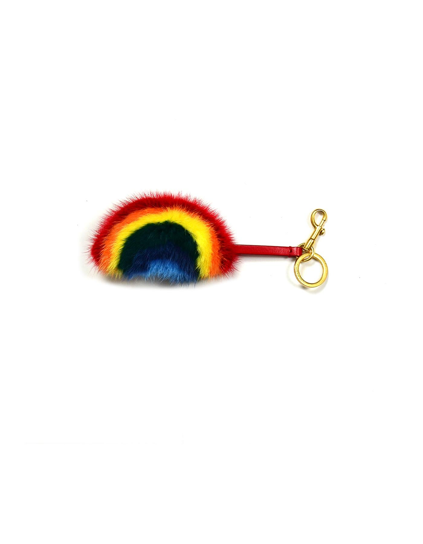 Anya Hindmarch Rainbow Mink Bag Charm

Color: Rainbow
Hardware: Goldtone
Materials: Mink Fur
Closure/Opening: Large lobster clasp
Overall Condition: Excellent pre-owned condition
Includes: Box

4.5