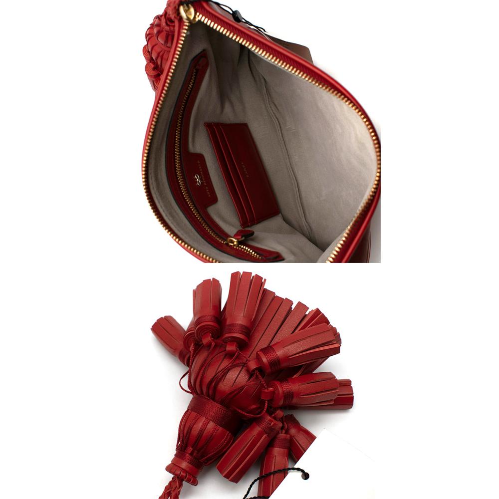 Anya Hindmarch Red Leather 'Men At Work' Clutch Bag 3