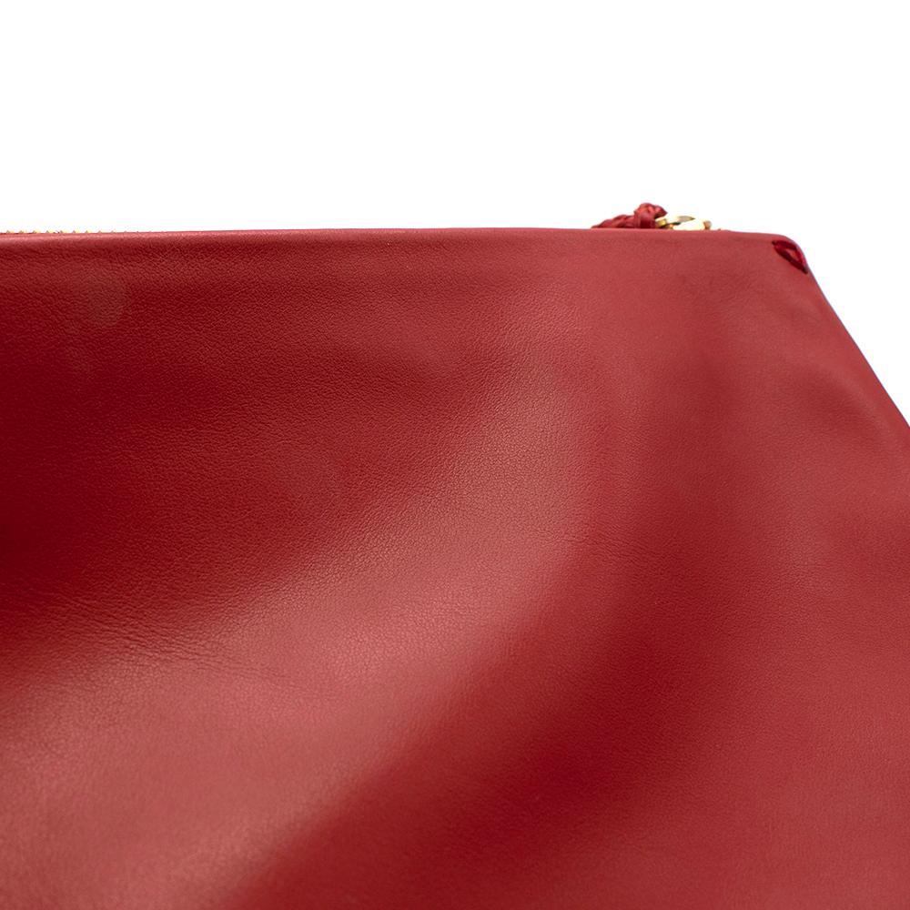 Anya Hindmarch Red Leather 'Men At Work' Clutch Bag 1