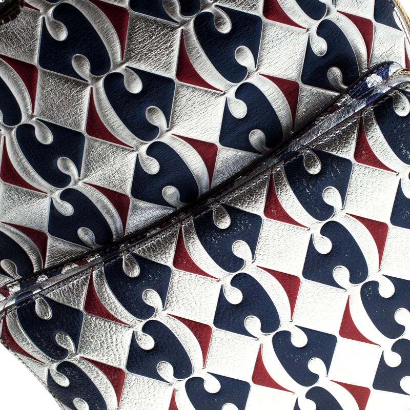 Black Anya Hindmarch Silver Capra Printed Leather Carrefour Backpack For Sale