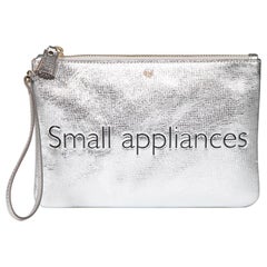 Anya Hindmarch Silver Leather ‚ÄúSmall Appliances‚Äù Clutch