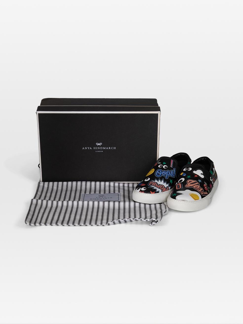 Anya Hindmarch Skater Wink Sticker Chaussures en cuir Taille IT 35 en vente 5