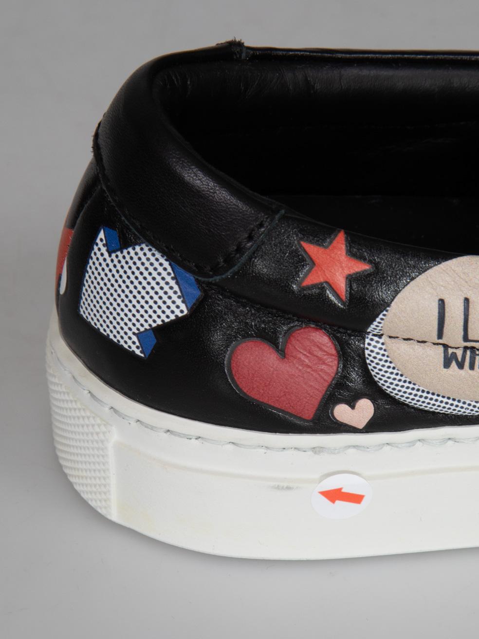 Anya Hindmarch Skater Wink Sticker Chaussures en cuir Taille IT 35 en vente 2