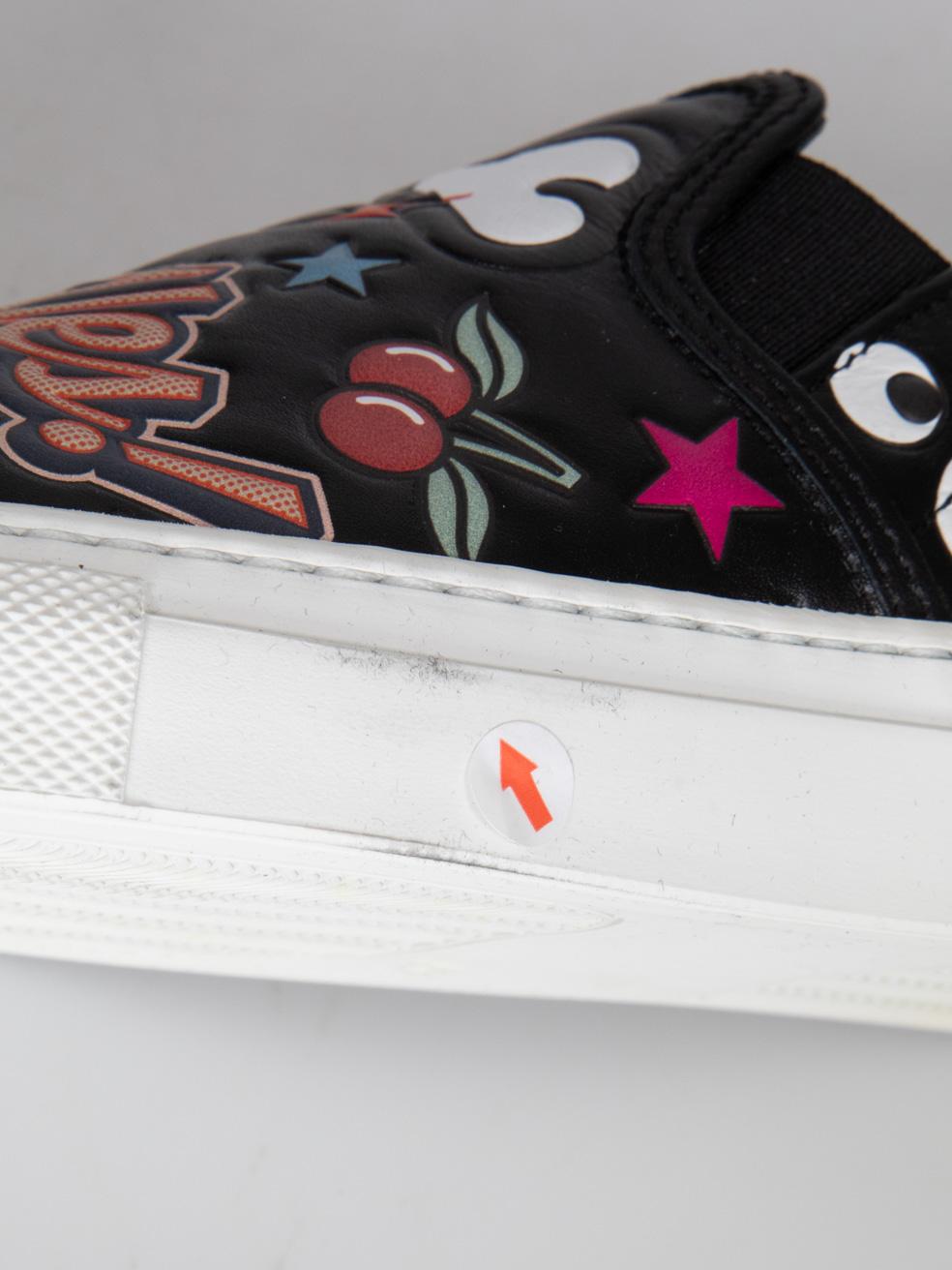 Anya Hindmarch Skater Wink Sticker Chaussures en cuir Taille IT 35 en vente 3
