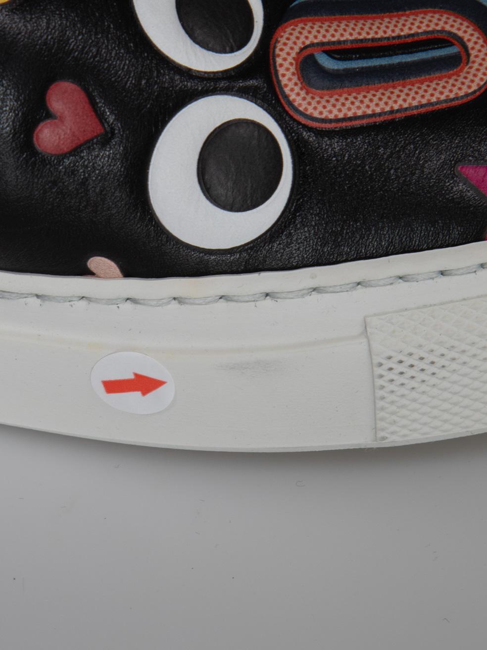 Anya Hindmarch Skater Wink Sticker Chaussures en cuir Taille IT 35 en vente 4