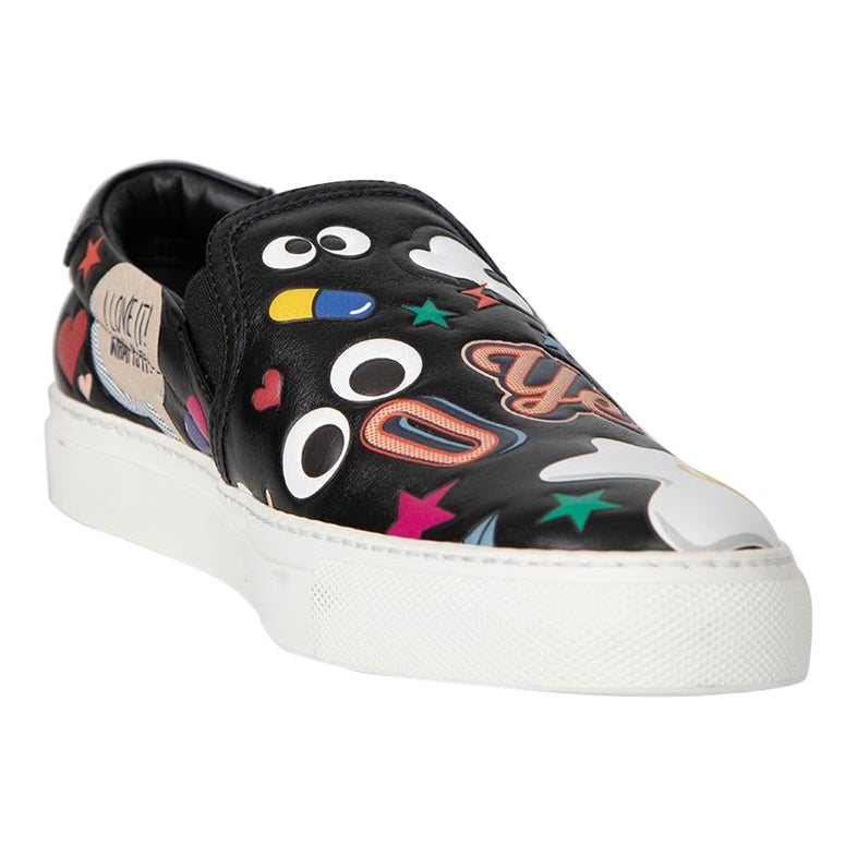 Anya Hindmarch Skater Wink Sticker Chaussures en cuir Taille IT 35 en vente