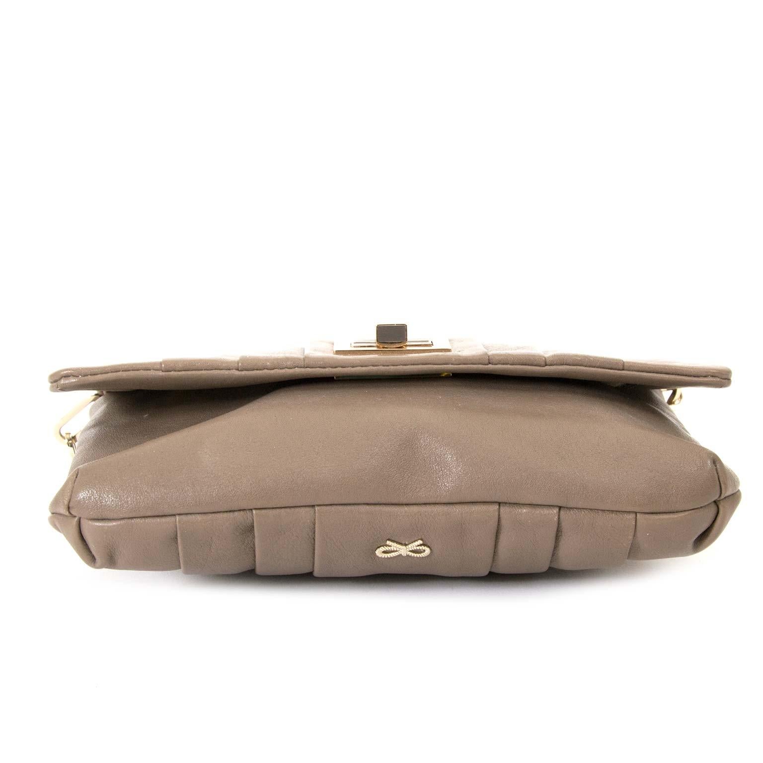Anya Hindmarch Small Taupe Chain Shoulder Bag For Sale 1