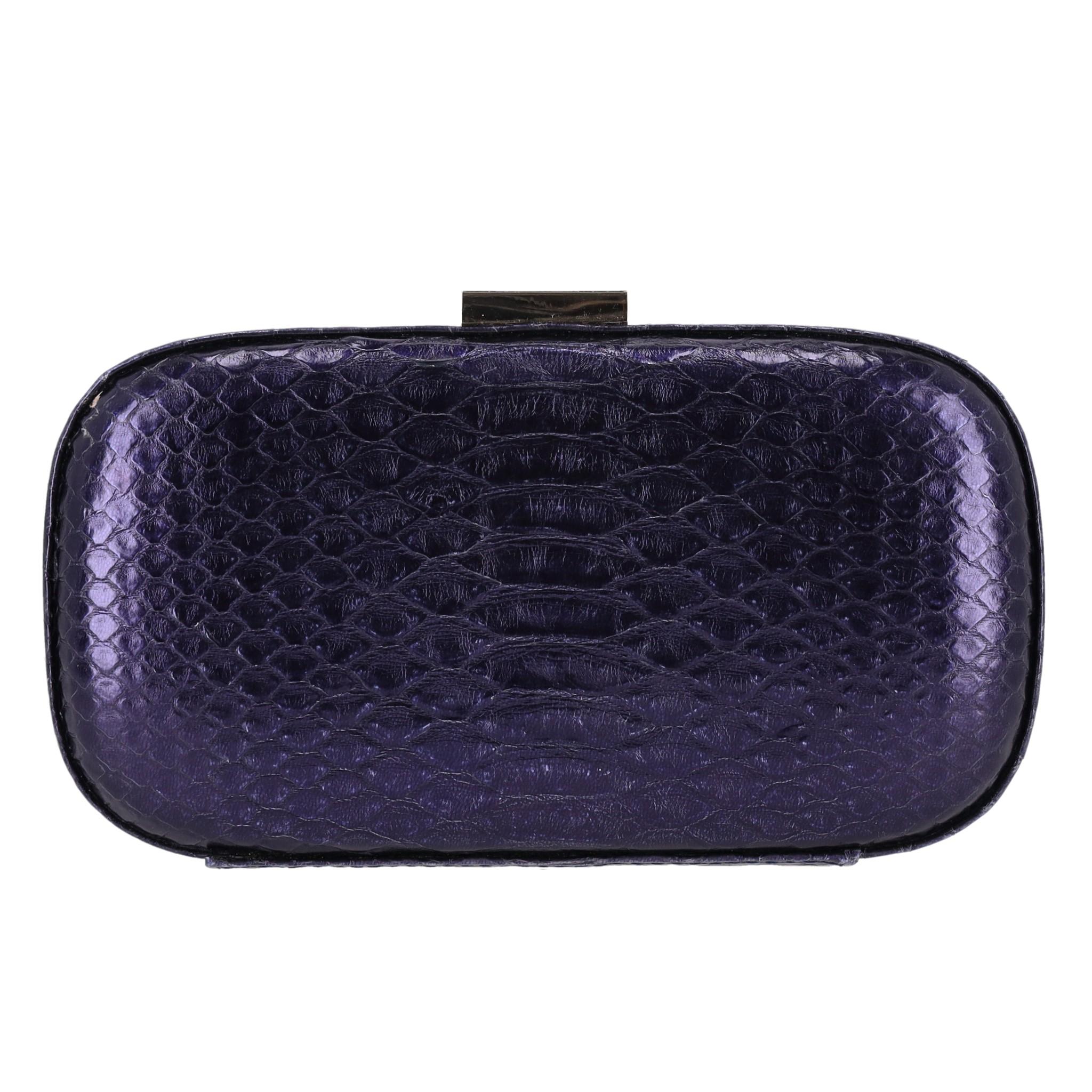 Anya Hindmarch Snake-Embossed Leather Clutch Bag In Good Condition In London, GB