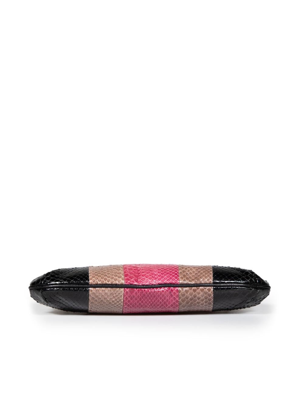 Women's Anya Hindmarch Striped Colourblock Snakeskin Clutch For Sale