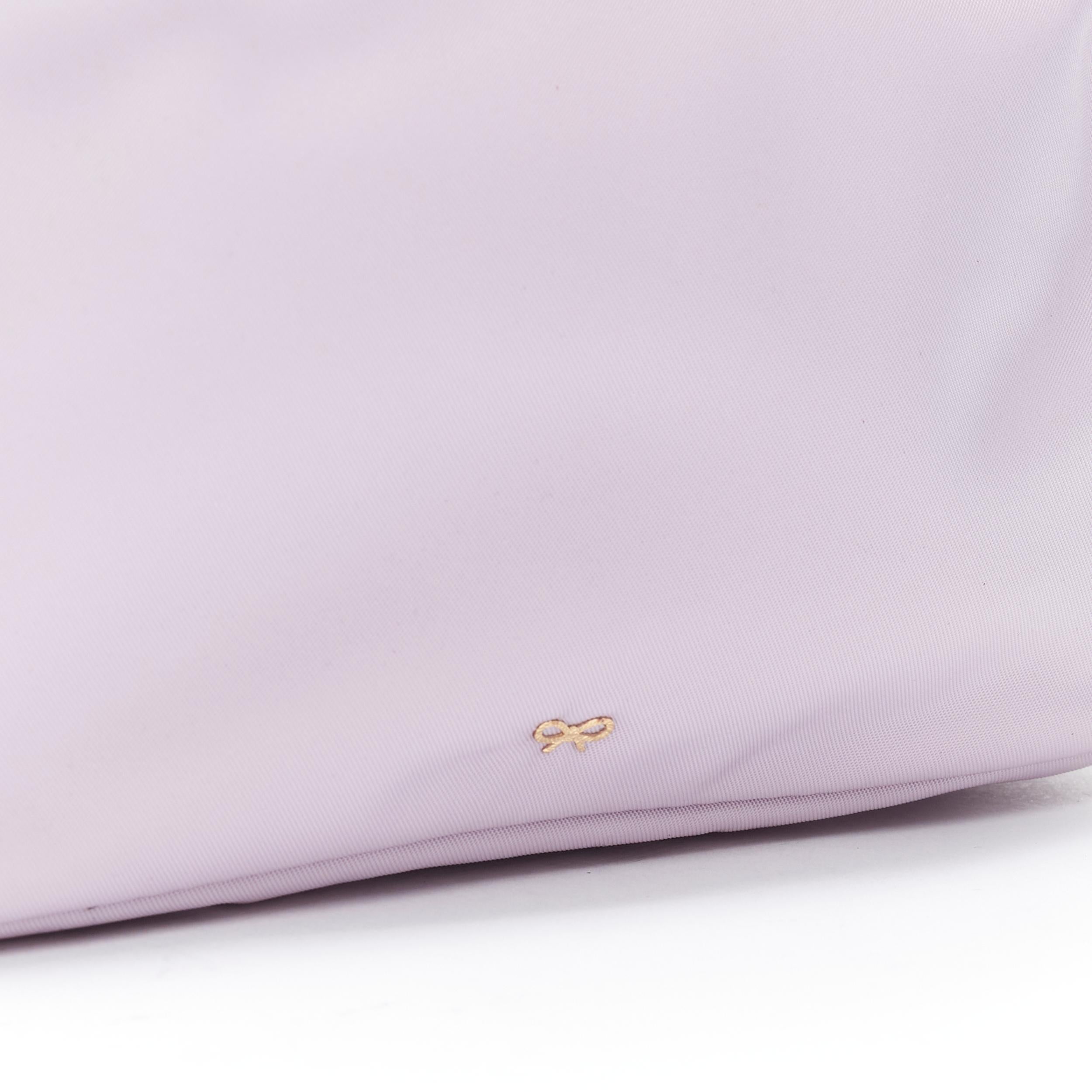 ANYA HINDMARCH Triple Zip burgundy pink nylon make up pouch bag clutch 2