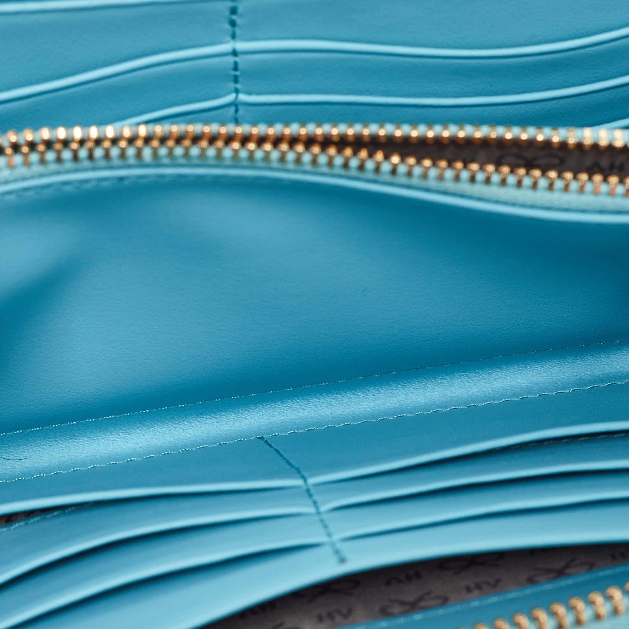 Anya Hindmarch Cartera con cremallera de los Pitufos en charol azul turquesa Azul en venta