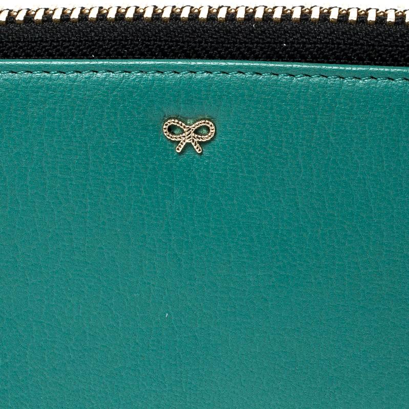 Anya Hindmarch Turquoise Leather Zip Around Wallet 5