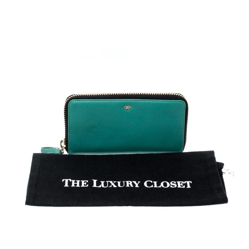Anya Hindmarch Turquoise Leather Zip Around Wallet 6