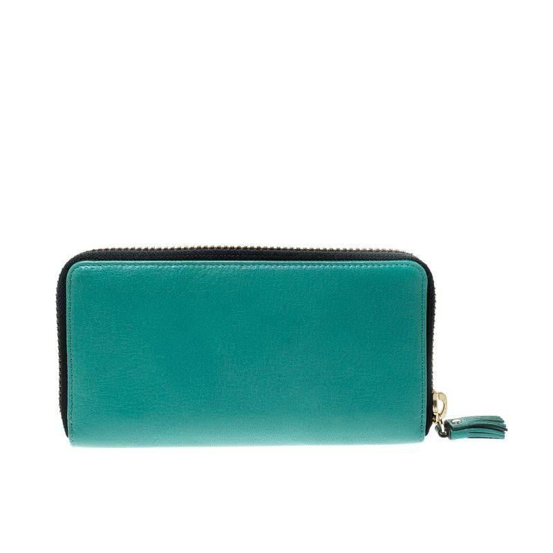 This lovely wallet from Anya Hindmarch will surely delight your impeccable style. It has been crafted from leather and designed with a tassel zip puller. It also brings multiple slots and compartments for your cash and cards.

Includes: The Luxury