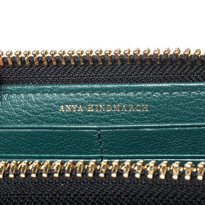 Anya Hindmarch Turquoise Leather Zip Around Wallet 1
