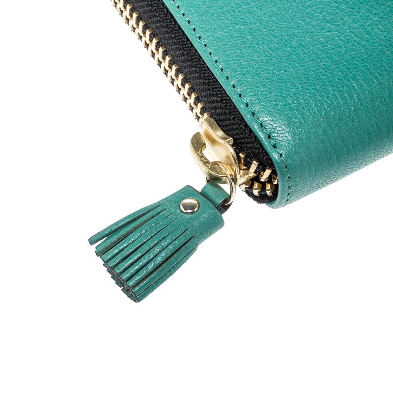Anya Hindmarch Turquoise Leather Zip Around Wallet 3