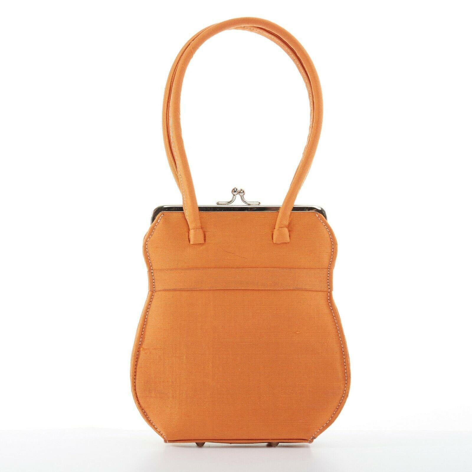 orange silk handbag bag