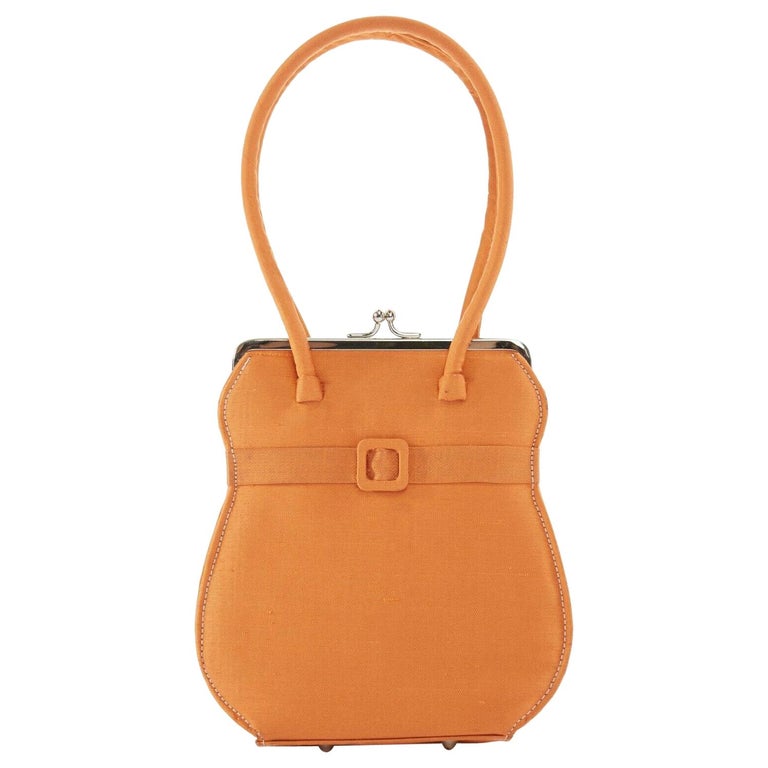 KWANPEN brown polished leather gold croc hardware buckle crossbody satchel  bag For Sale at 1stDibs