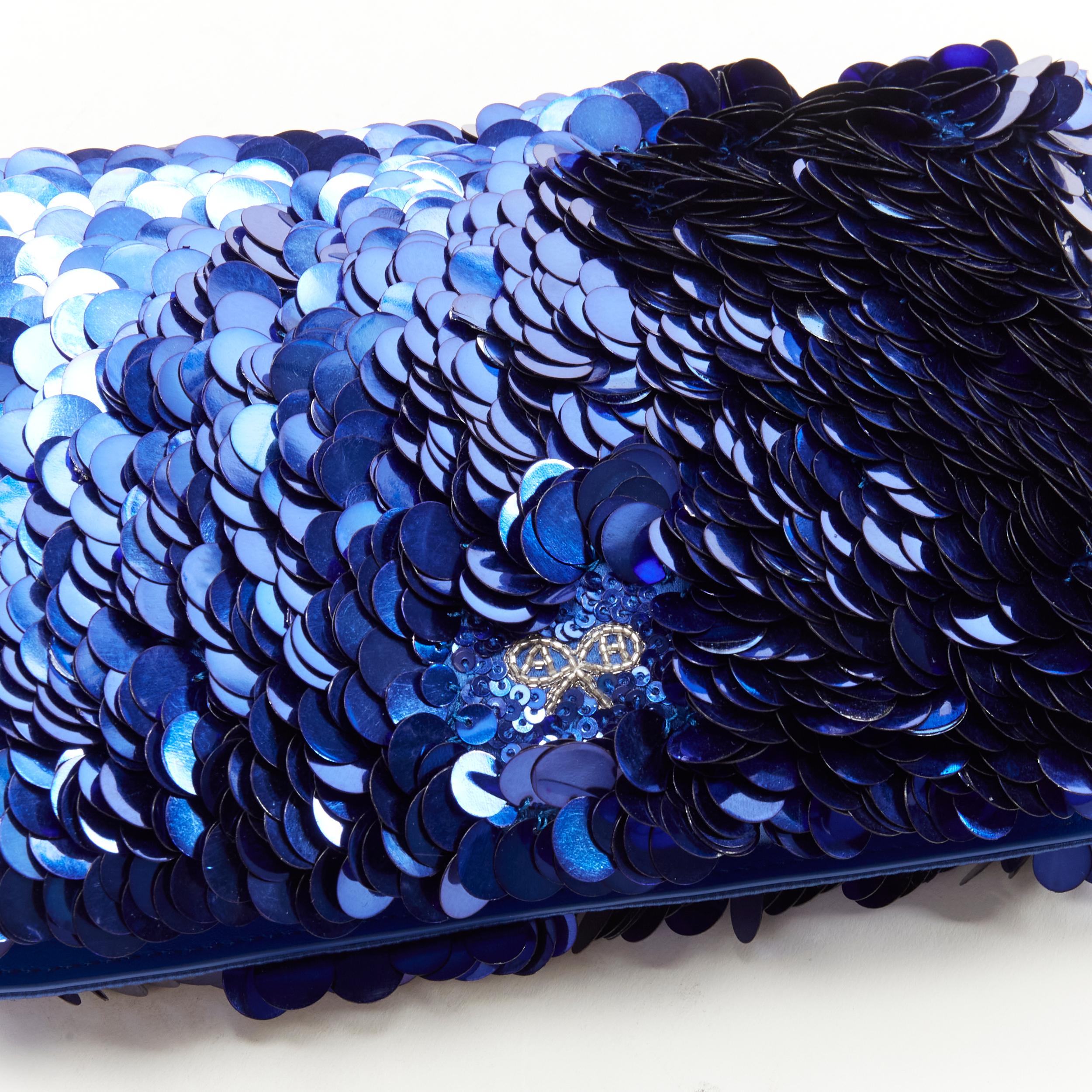 ANYA HINDMARCH Walkers Cheese Onion Chips blue sequins crystal clutch bag 1