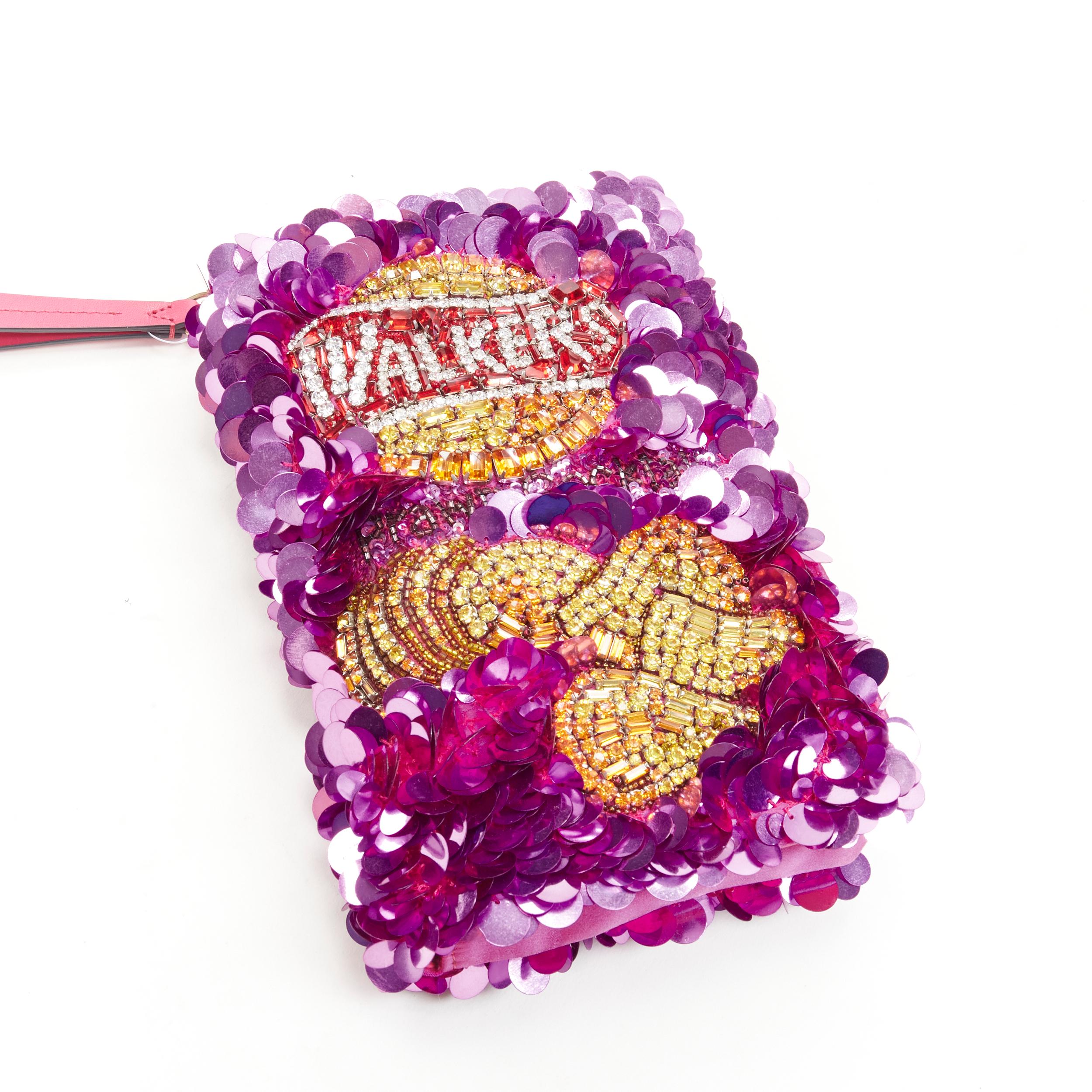 ANYA HINDMARCH Walkers Prawn Cocktail Chips pink sequins crystal clutch bag 3