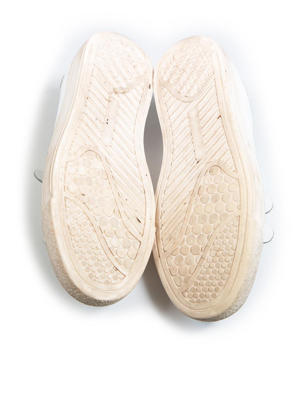 Women's Anya Hindmarch White Leather Laser Cut-Out Pattern Trainers Size IT 36 For Sale