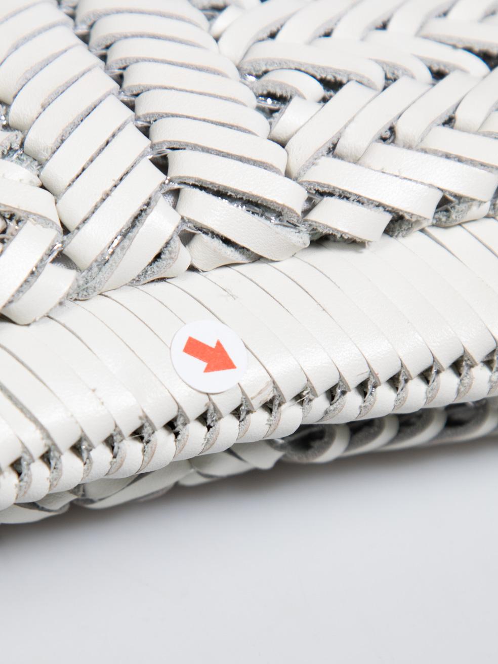 Anya Hindmarch White Leather Rossum Woven Clutch 2