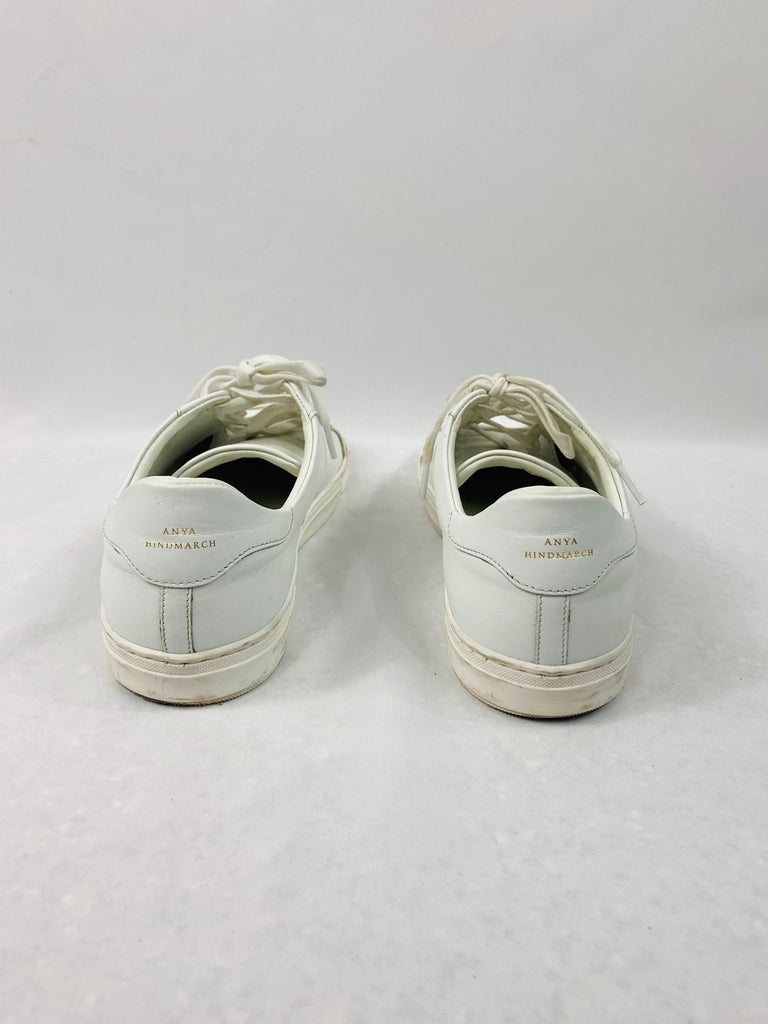 Anya Hindmarch White Leather Sneakers Size 39 For Sale at 1stDibs