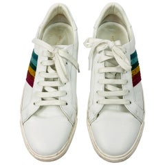 Anya Hindmarch, scarpe da ginnastica in pelle bianca, taglia 39