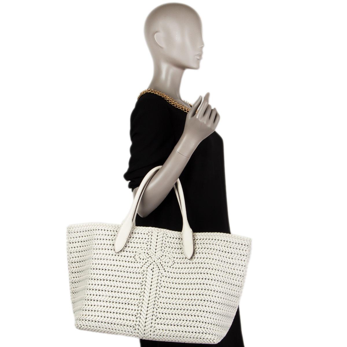 Women's ANYA HINDMARCH white woven leather NEESON Tote Bag