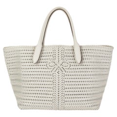 woven tote bag ANYA HINDMARCH white woven leather NEESON Tote Bag