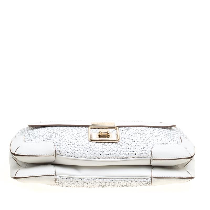 Anya Hindmarch White Woven Leather Top Handle Bag 1