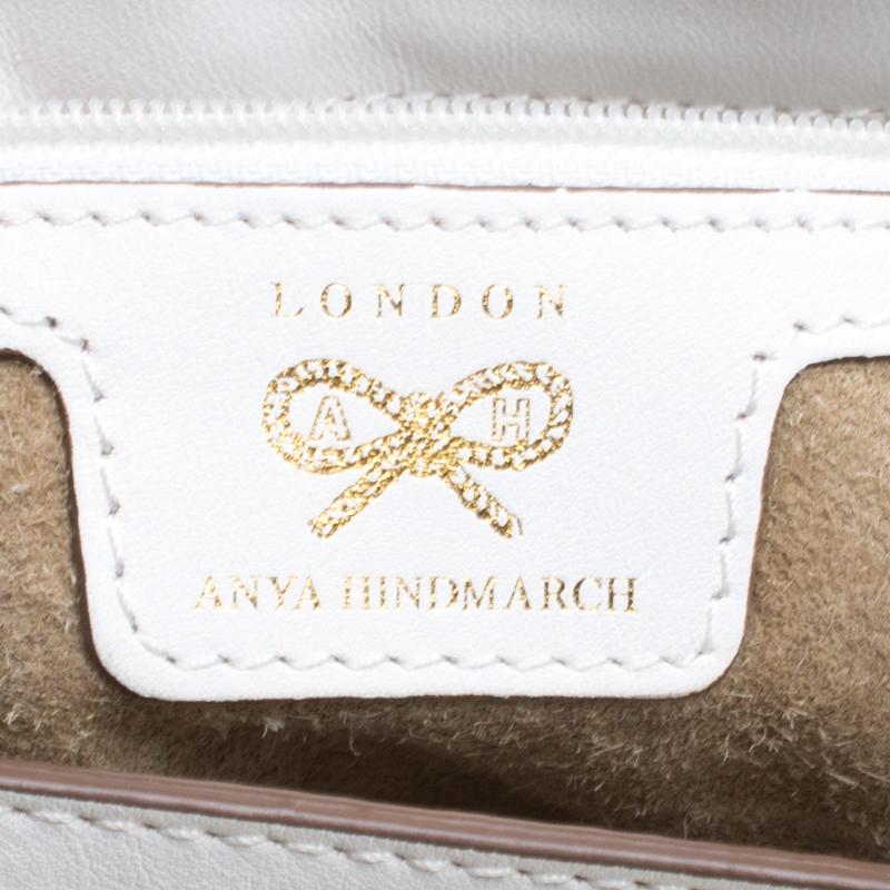 Anya Hindmarch White Woven Leather Top Handle Bag 3