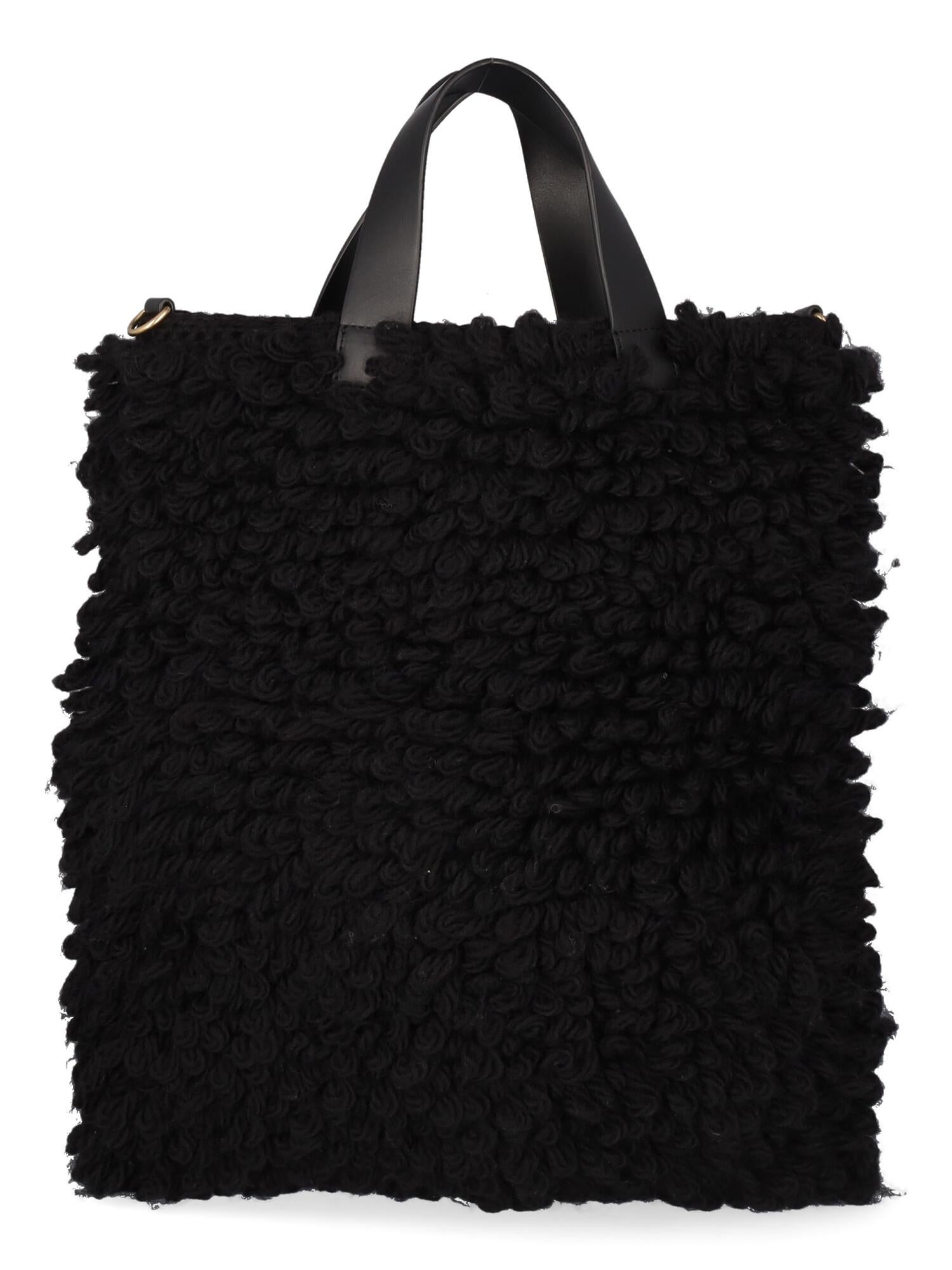 black wool handbag bag