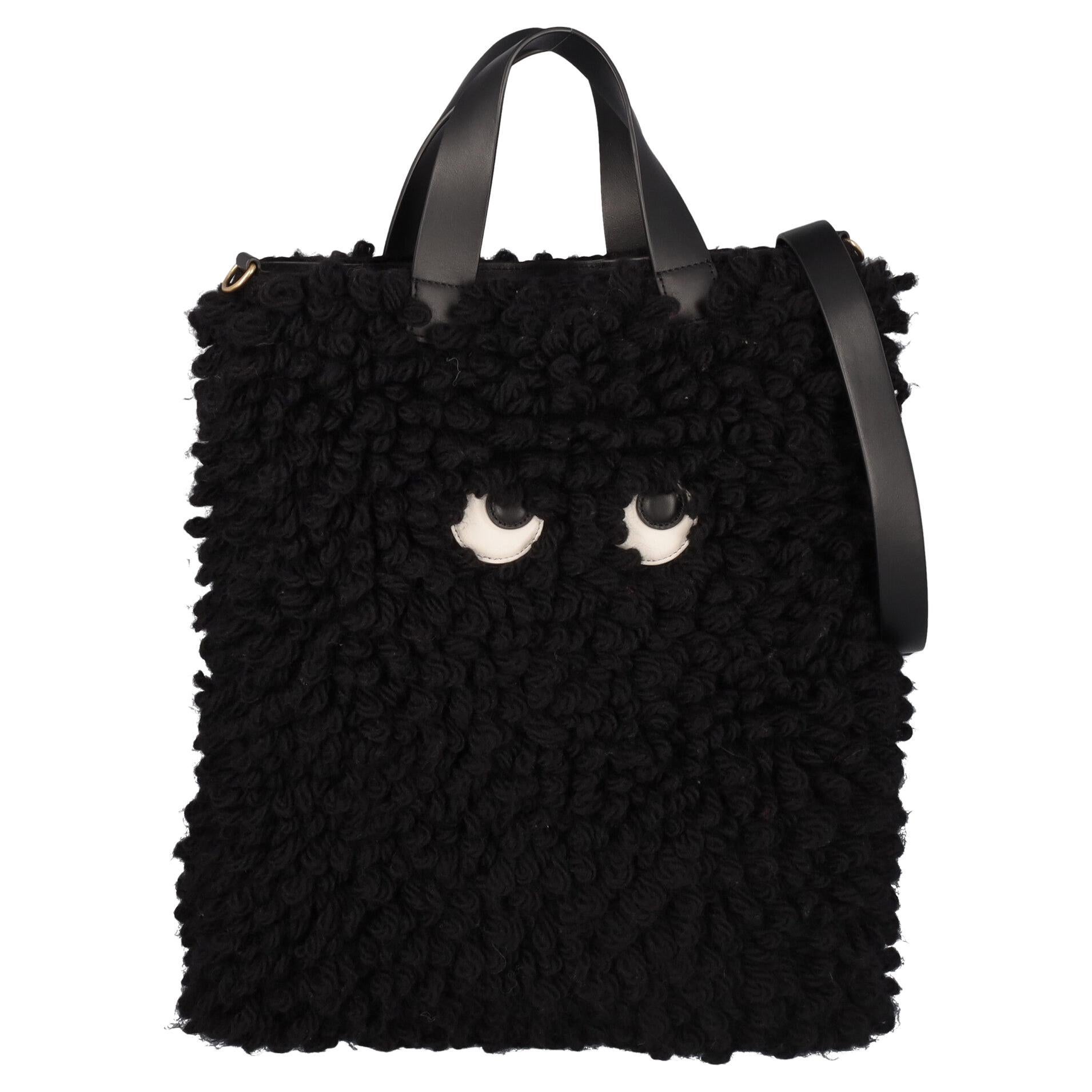 Anya Hindmarch Women Handbags Black Wool  For Sale