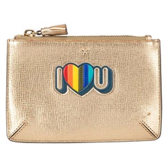 Anya Hindmarch Damenbeutel aus goldenem Leder „I Heart U“