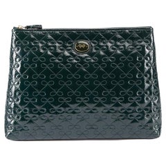 Anya Hindmarch Damen''s Übergroße Clutch aus grünem Lackleder mit Schleife