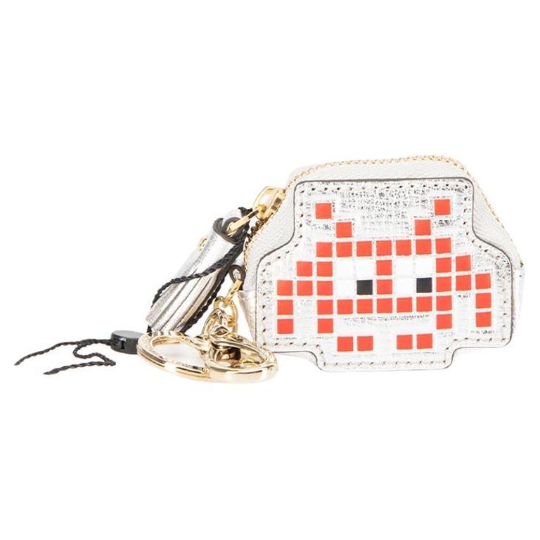 Anya Hindmarch Women's Silver Space Invader Coin Pouch For Sale at 1stDibs
